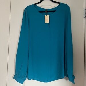 🆕 Stetson Turquoise Blouse Boho Ranch Meets Coastal Cowgirl Western Style NWT L